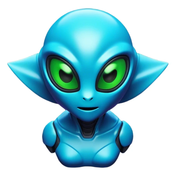 Clash of Clans aesthetic: Cinematic Playful 3D Isometric Alien Emoji, rendered in a 3D vector-style similar to standard emojis with minimal shading and bold, simplified shapes. A compact, distinct form with signature details, softly glowing with a futuristic sci-fi warfare charm. Simplified yet unmistakably iconic, highly detailed and consistent, glowing with a soft radiance and high shine. Stylized with a touch of high-tech brilliance and a soft glowing outline, capturing the essence of a beloved gaming relic with a friendly, playful manner! sticker