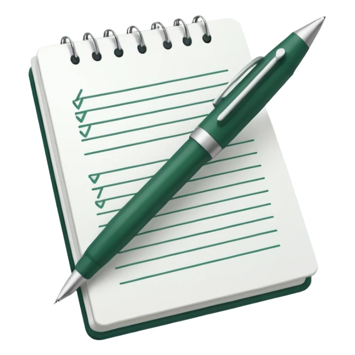 white paper with dark green and white pen, modern minimalism sticker