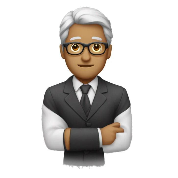 Profesor pelo oscuro y gafas, sin barba sticker