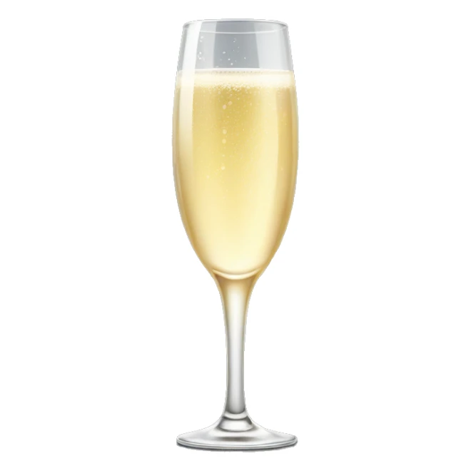 realistic glass of champagne sticker