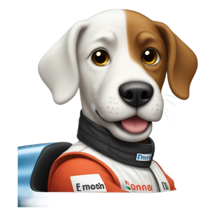 Dog in f1 car sticker