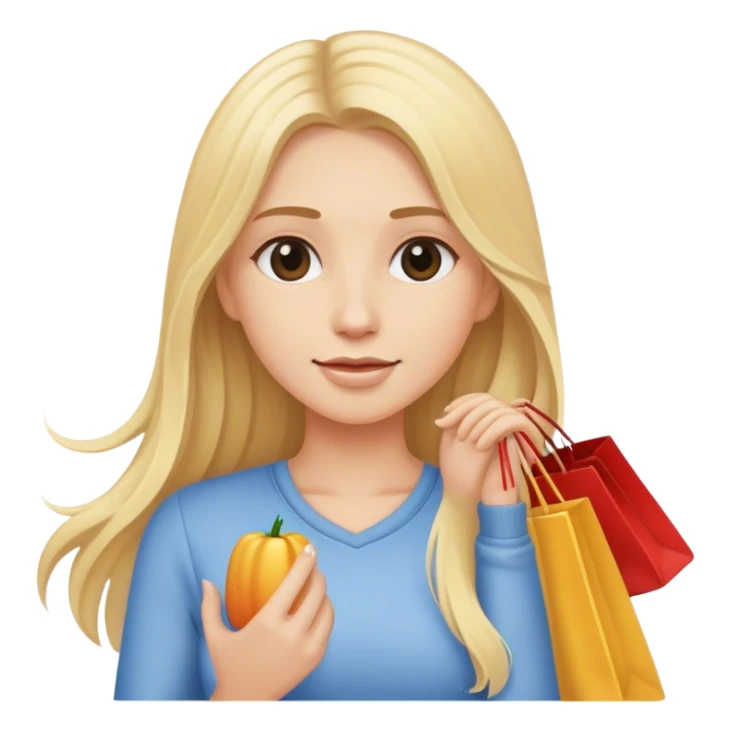 Shopping with long blonde hair  sticker