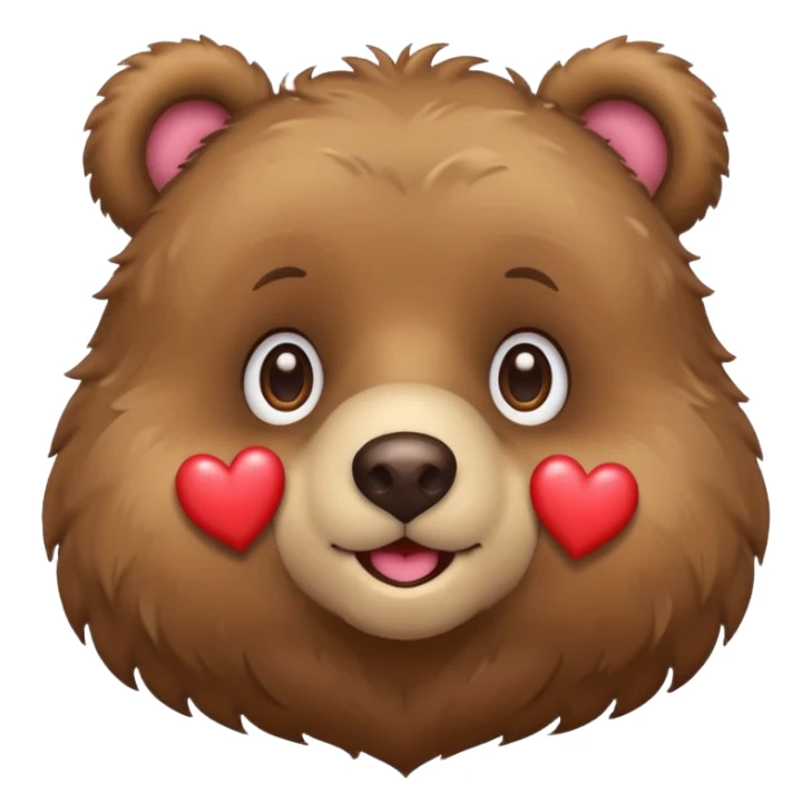 A cute bear with happy eyes and hearts  sticker