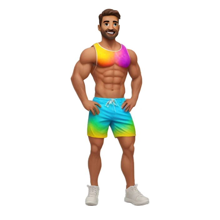 Happy holi muscles short-shorts sticker