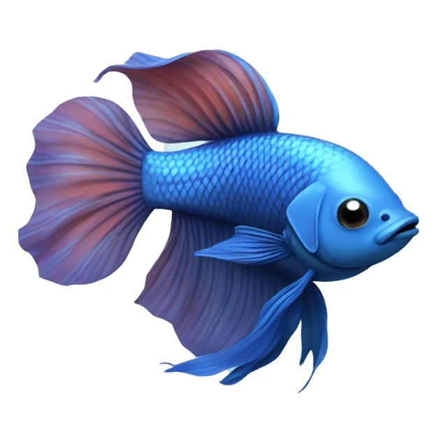 blue betta fish, cartoon, swimming, view from above sticker