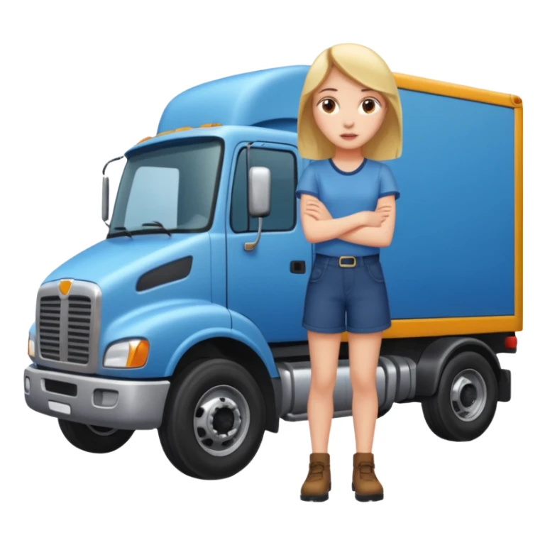 A truck hitting a girl and about to falling sticker