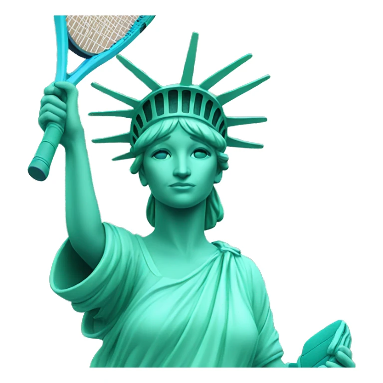 Statue of liberty playing tennis sticker