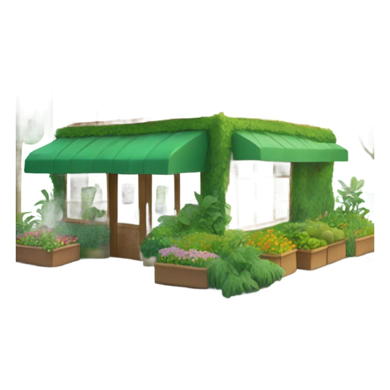 shop with green roof sticker