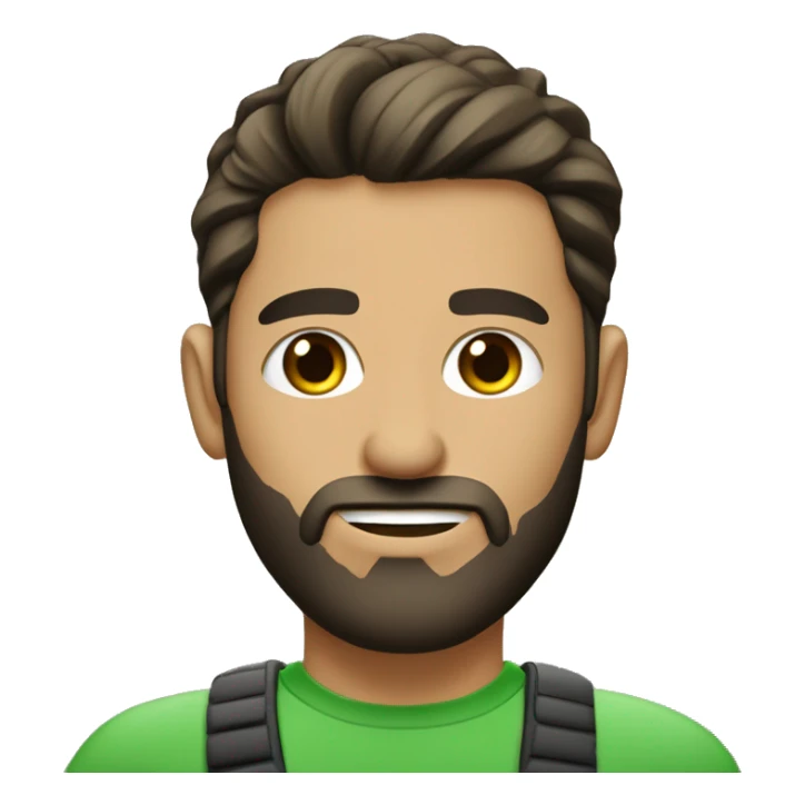 hombre ojos verdes cabello castaño claro con computadora sticker