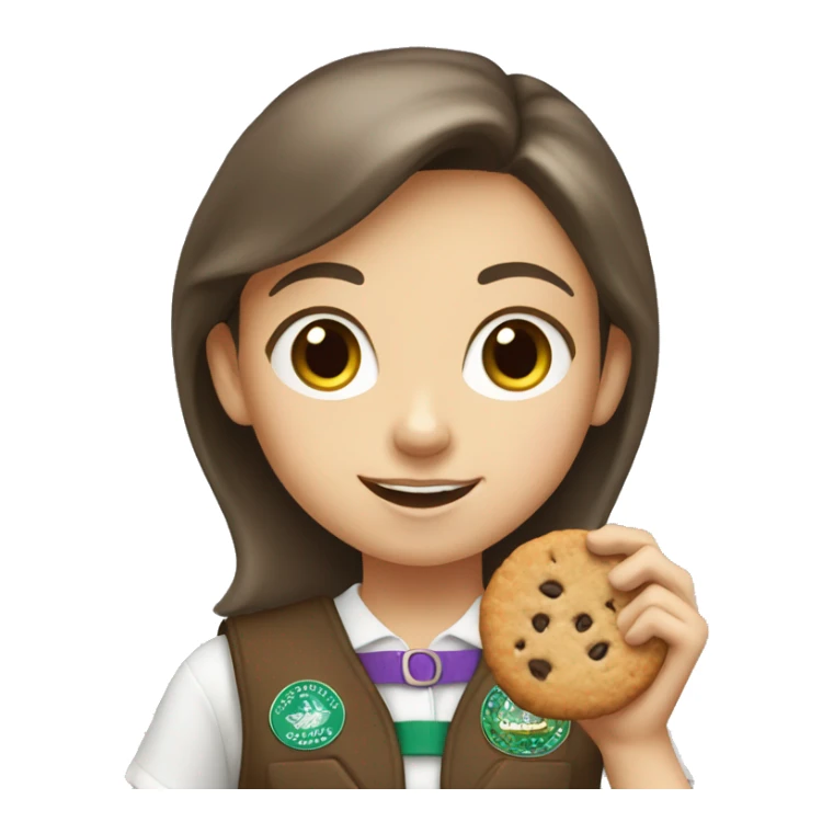 white girl scout selling cookie sticker