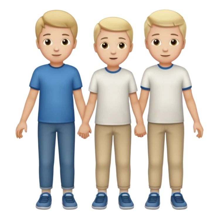white family two boys, two boys, all same age, no parents, holding hands  sticker