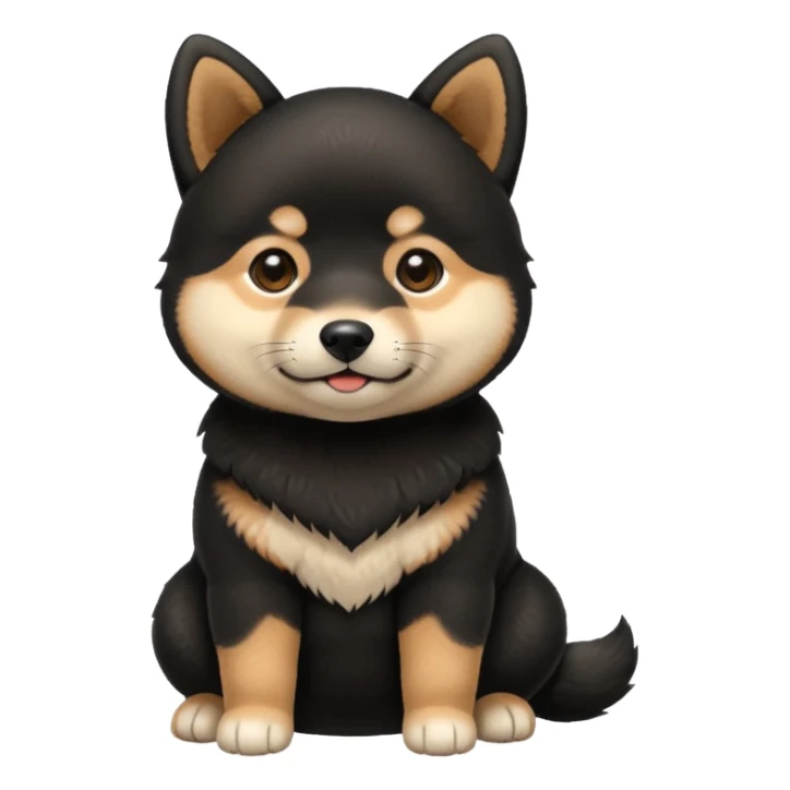 black shiba baby dog sticker