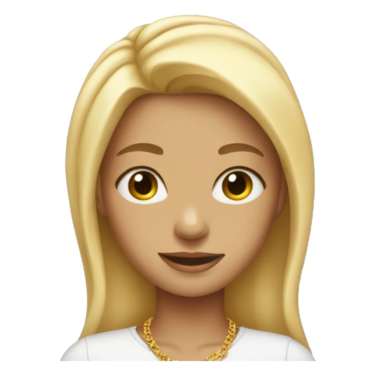 blonde girl wearing a necklace sticker