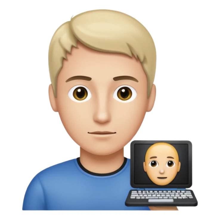 an icon of a person with a small computer chip next to him sticker