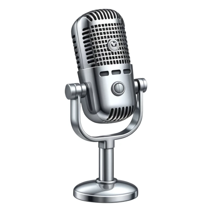generate realistic detailed microphone in 3d style sticker