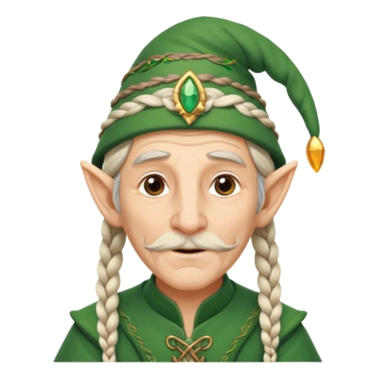 elves with braided hair old man sticker