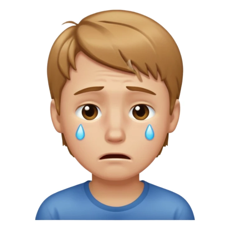 White boy with light brown hair crying  sticker