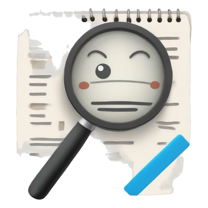 clipboard with a checklist (📋) combined with a magnifying glass (🔍), symbolizing the process of tracking and reviewing applicants efficiently sticker