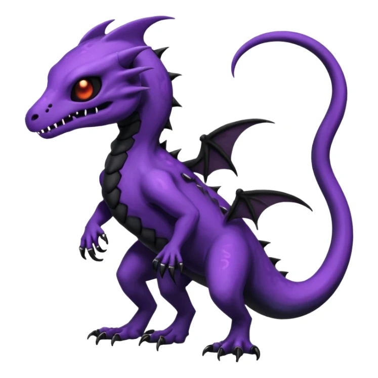 Nebulae Evil Gothic Spooky Salandit-Duskull-Noibat-Fakémon-hybrid-creature (full body)  sticker