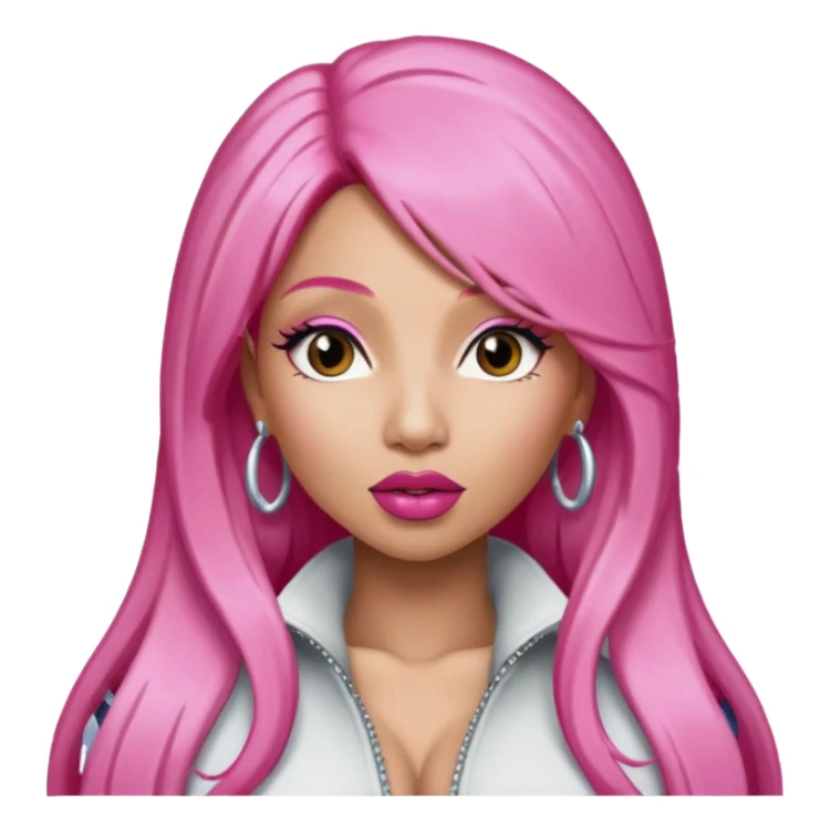 Nicki Minaj with long pink hair sticker