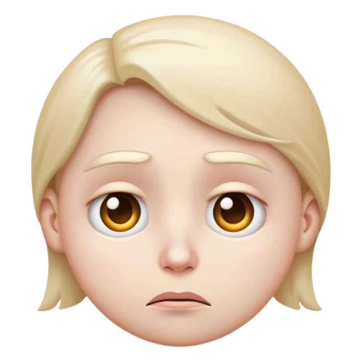 realistic sad face emoji with a green background, detailed shading, expressive eyes sticker