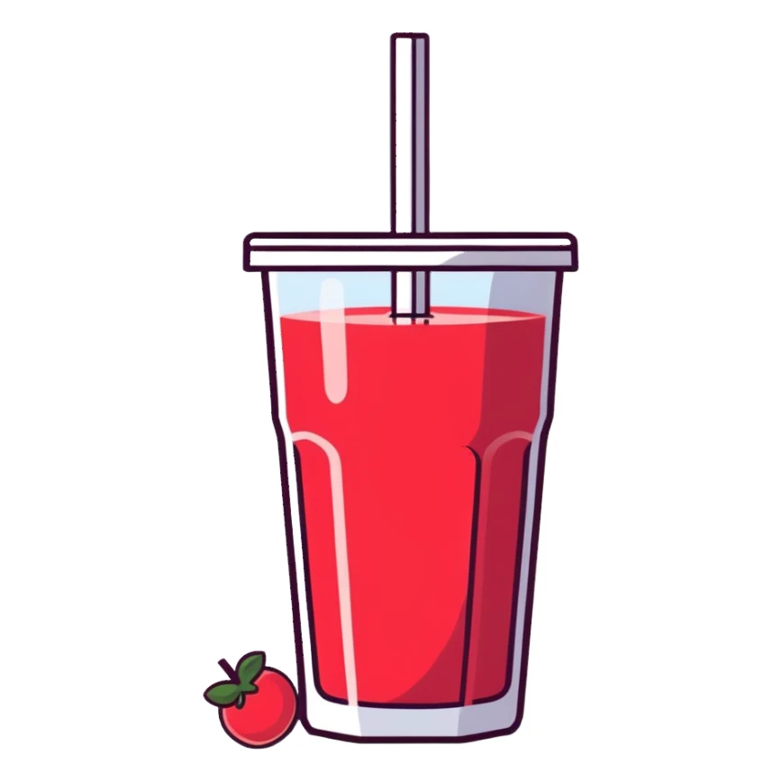 Suco de acerola com canudo sticker