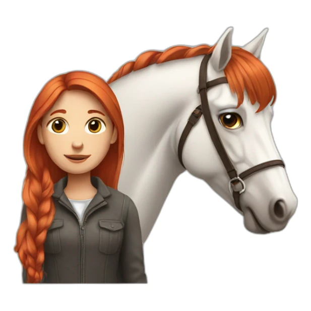Red haired Girl with horse sticker