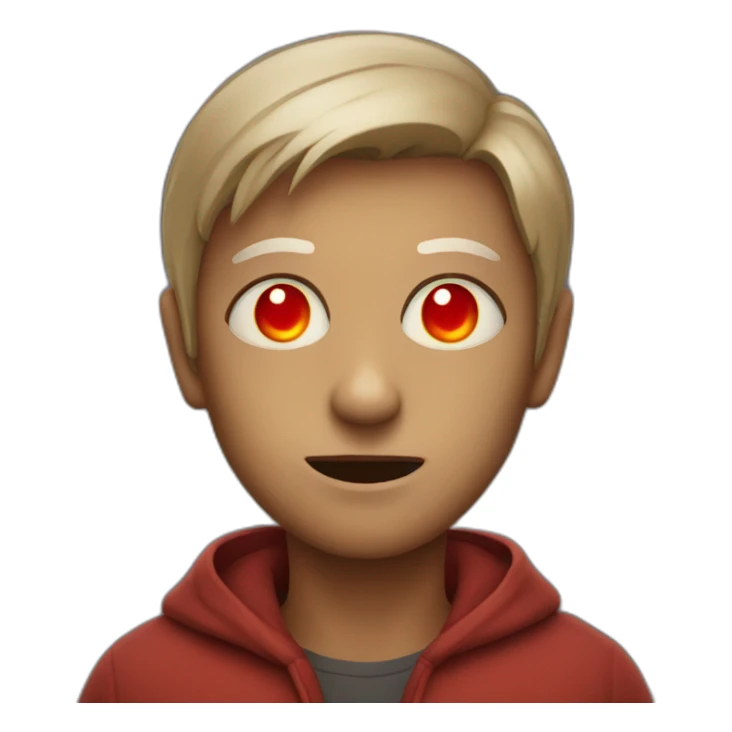 person with scary glowing red eyes sticker