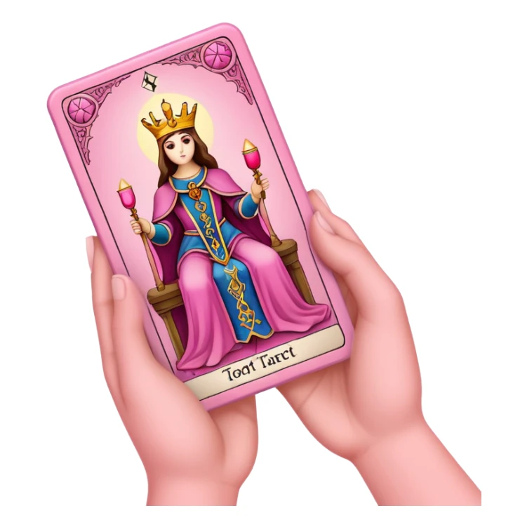 a hand of pink tarot cards sticker