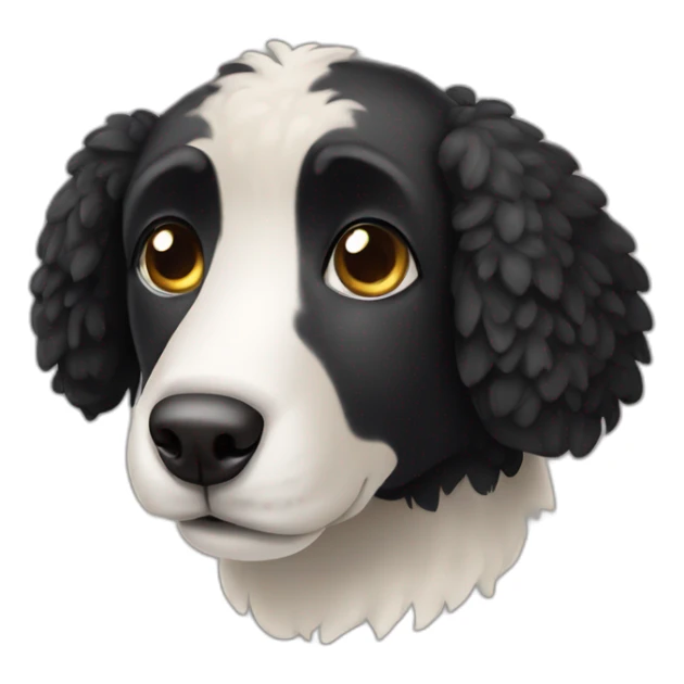 black sheep dog with kind eyes, long snout sticker