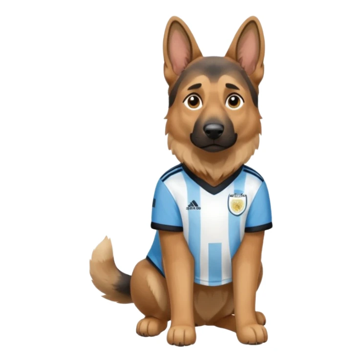 German shepherd usando camisa da Argentina full body  sticker
