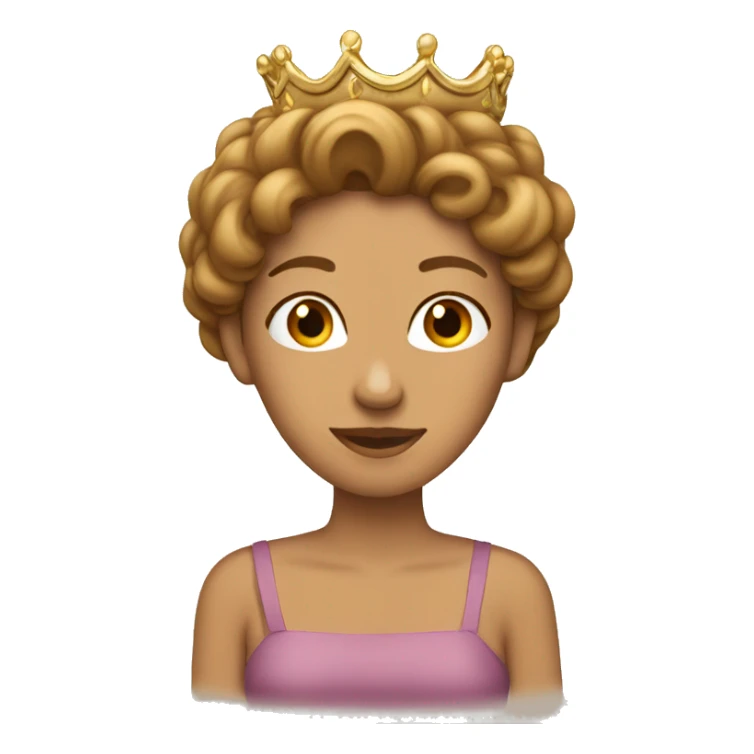Light brown hairdo tan woman with crown on sticker