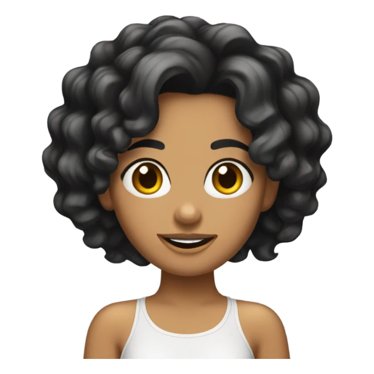 Chica morena con cabello rizado negro sticker