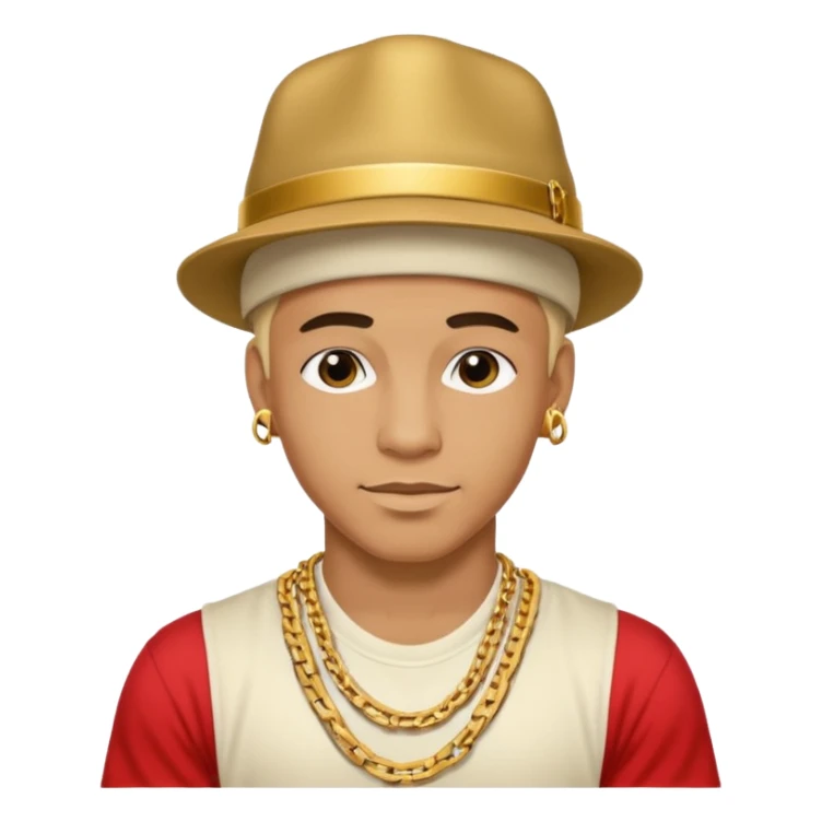 80s male breakdancer with big gold chain and hat sticker