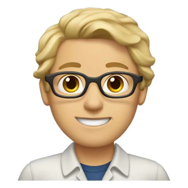 A teacher with brown eyes, dirty blond hair sticker