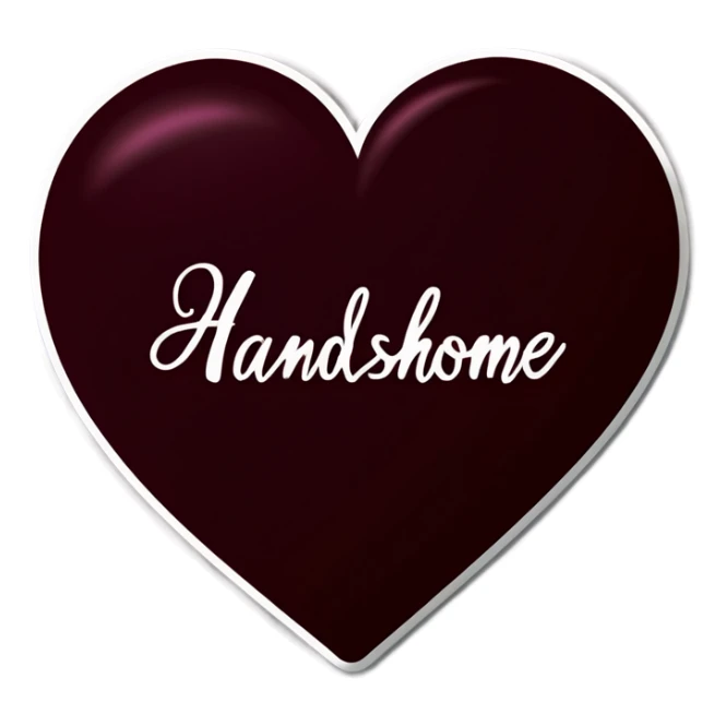 The words My handsome in a heart sticker