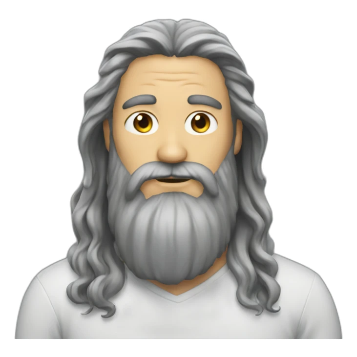man long hair and long beard beard sticker
