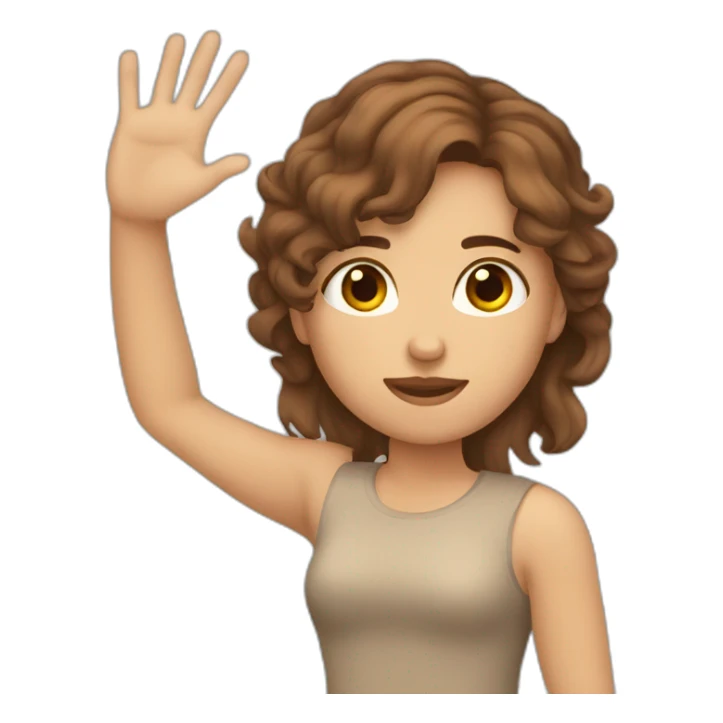 a wavy brown hair tan skin  girl with broken hand sticker