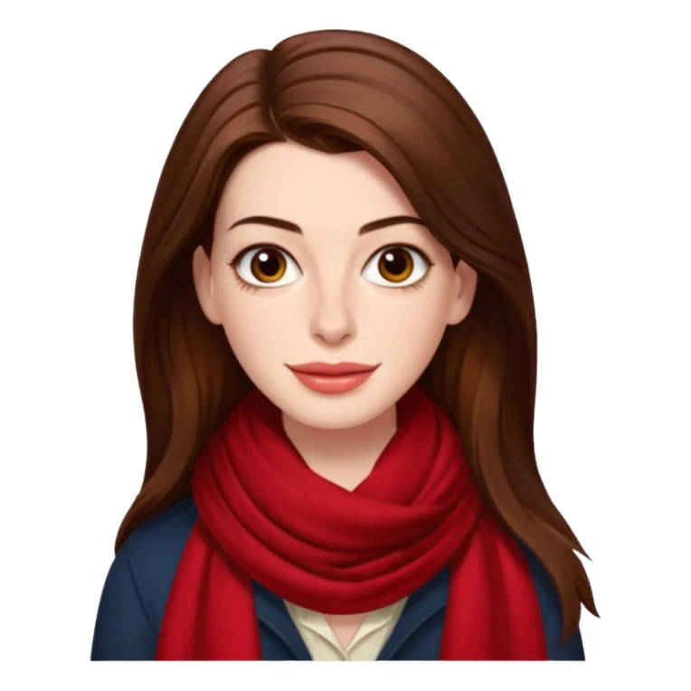 Anne Hathaway with red scarf sticker