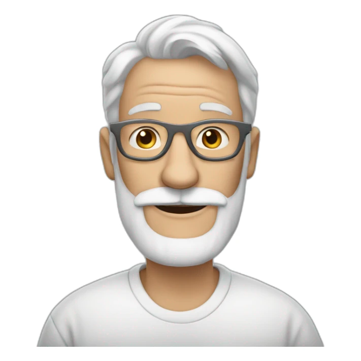 grandpa white glasses 50 years old gray beard sticker