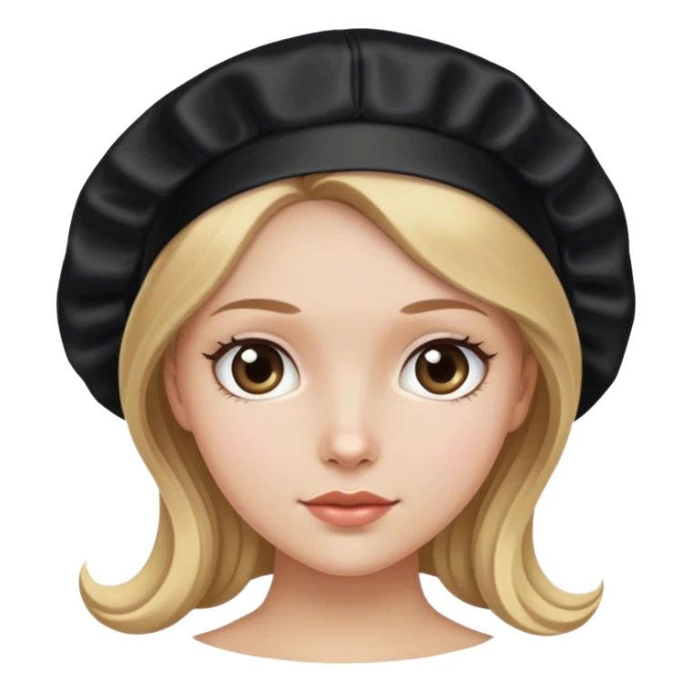 dark blonde haired white girl with a black silk bonnet sticker