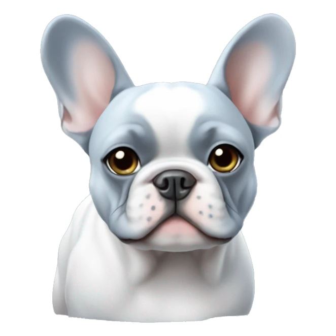 Blue French bulldog with white chest  sticker
