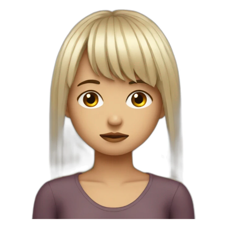 beatiful fringe girl sad about a boy sticker