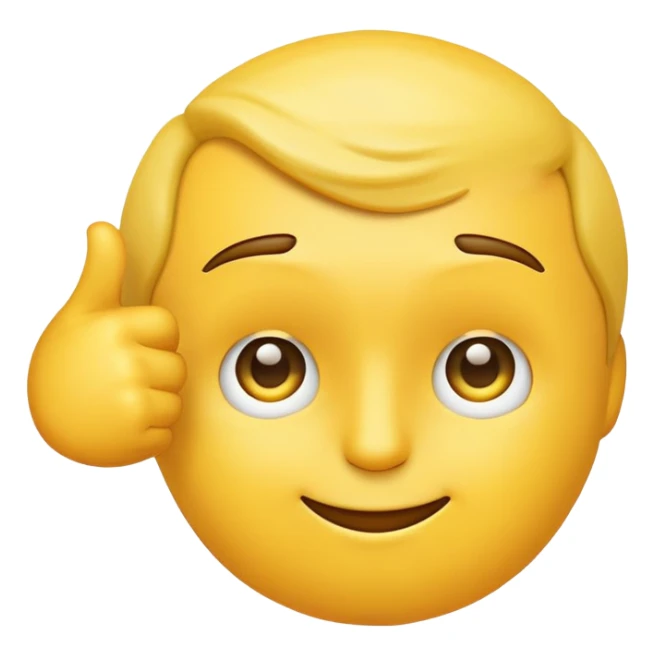 Yellow emoji who points his index finger at his forehead sticker