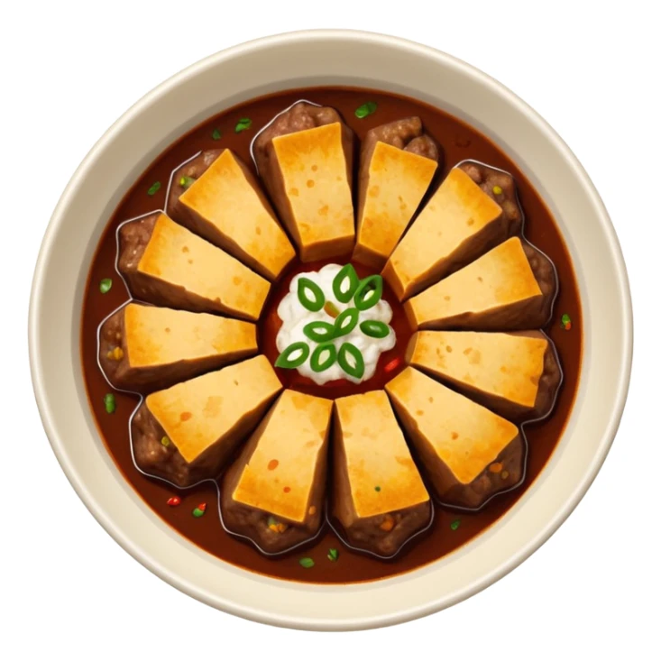 a bowl of beef rendang from above sticker
