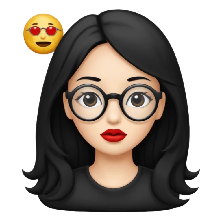 Genera emogis de 4 cuatro enfermeras de cabello negro largo, entre ellas que una tenga lentes y otra un lunar encima de los labios sticker