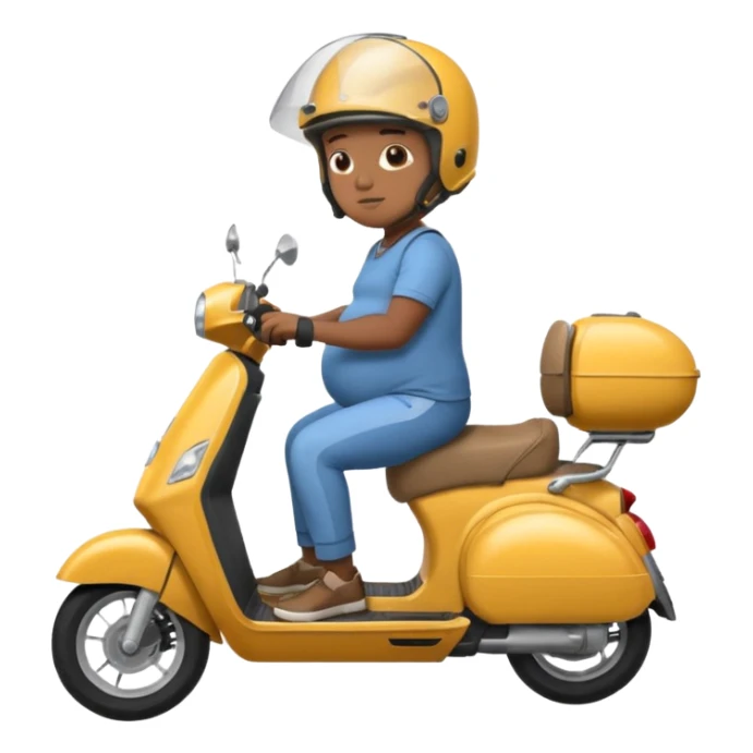 pregnant black man on motor scotor sticker