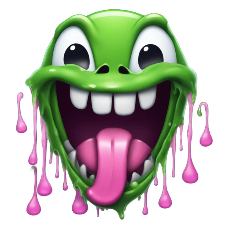 Venom Emoji Face With Pink Tongue Dripping Green Slime sticker