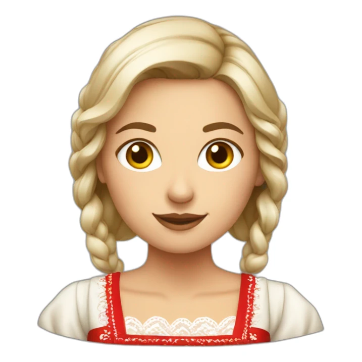 A Polish woman with a typical Polish dress sticker