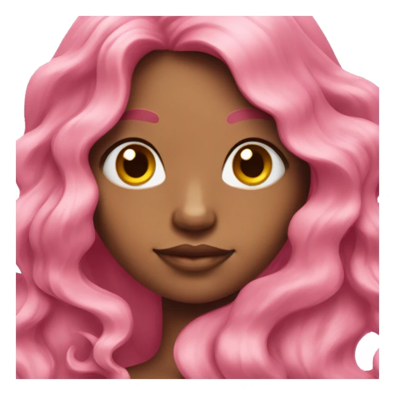 Pink long wavy hair mermaid  sticker